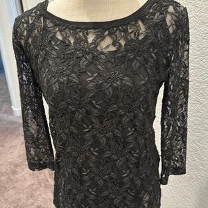 Elegant Gray Lace Top